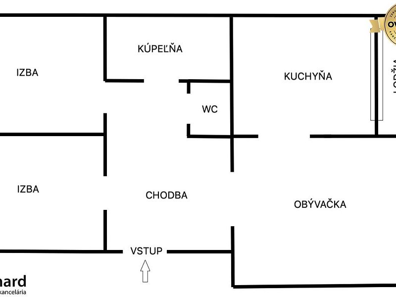 PREDANÝ 3 IZBOVÝ REKONŠTRUOVANÝ BYT, LODŽIA, KOŠICE, SÍDLISKO KVP