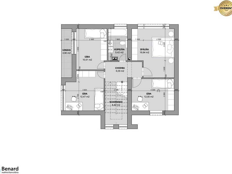 NA PREDAJ 5 IZBOVÝ RODINNÝ DOM, 3 PODLAŽNÝ, POZEMOK 1083m2;
