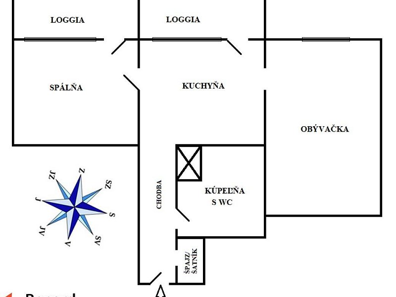 PREDANÝ! VEĽMI PRÍJEMNÝ, ZARIADENÝ 2 IZBOVÝ BYT, 53 m2 + 2 LOGGIE