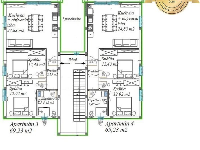 APARTMÁNY PREDAJ, 69 m2, RAŽANAC, CHORVÁTSKO