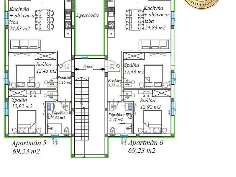 APARTMÁNY PREDAJ, 69 m2, RAŽANAC, CHORVÁTSKO