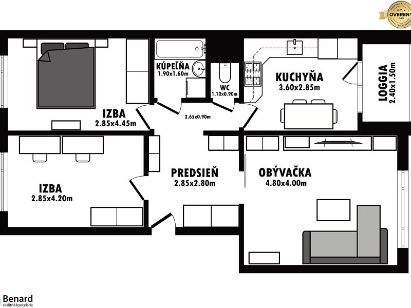 PRENAJATÉ: Útulný 3-izb. byt na prenájom